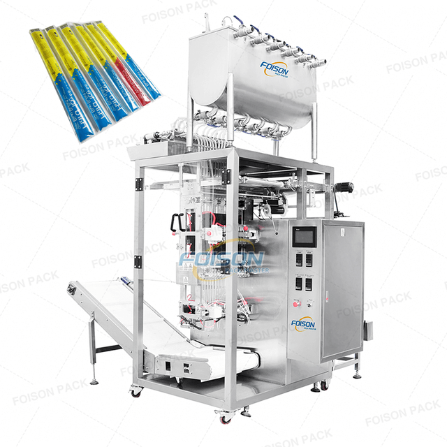 Máquina de embalagem de líquidos para picolés de múltiplas linhas